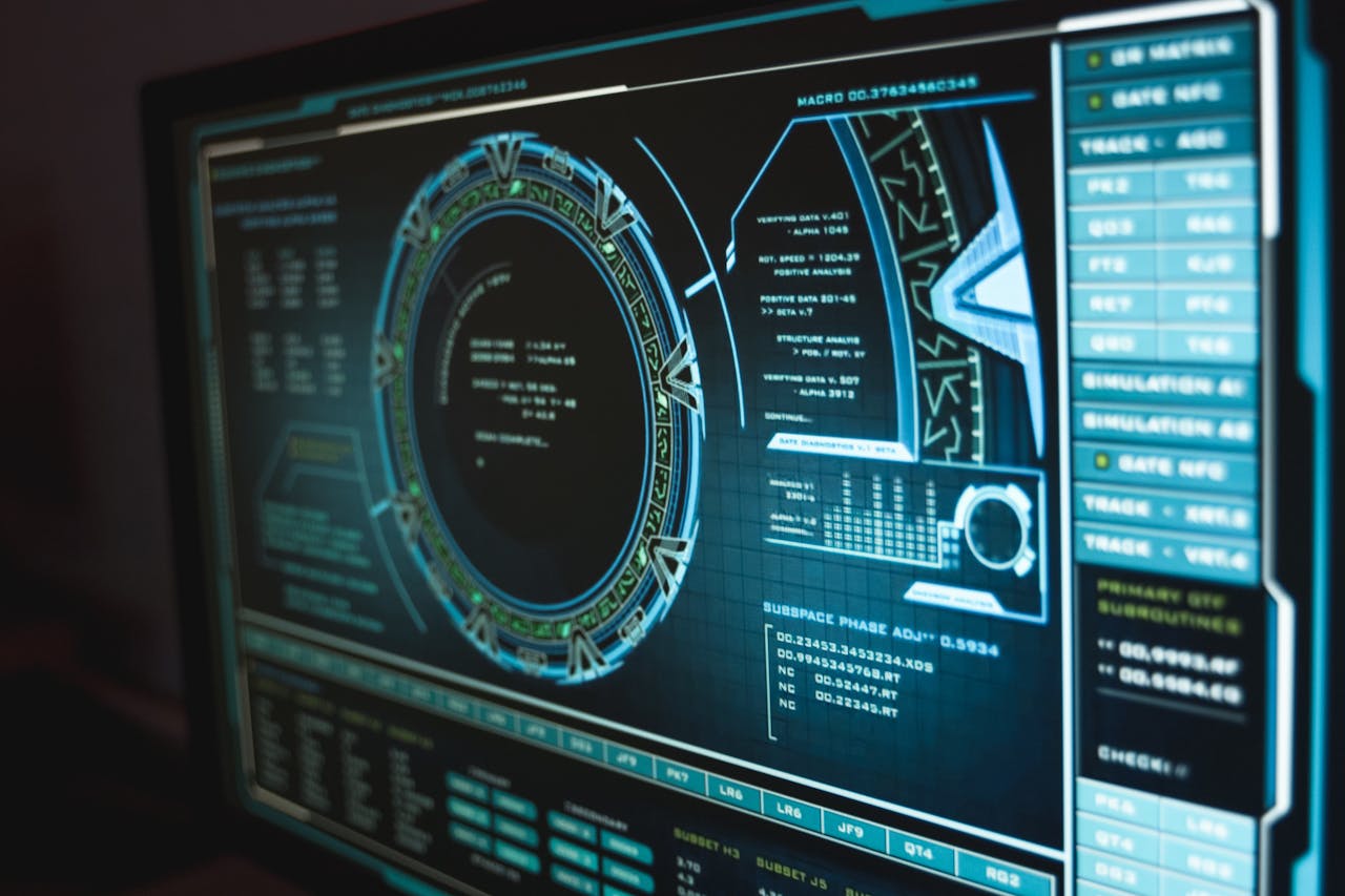 services-03 Close-up view of a high-tech computer interface displaying cyber security data, enhancing digital protection.